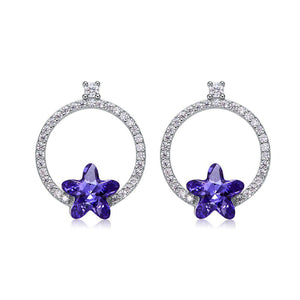 CDE Edith Flower Earrings with Swarovski Crystals
