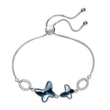Load image into Gallery viewer, CDE Sterling Silver Infinite Butterfly Bracelet with Swarovski Crystals