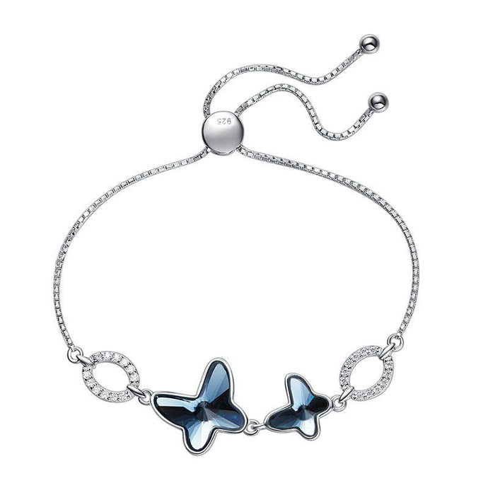 CDE Sterling Silver Infinite Butterfly Bracelet with Swarovski Crystals