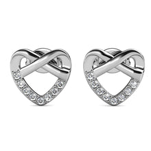 Load image into Gallery viewer, Destiny Infinite Love Earrings with Swarovski Crystals - White Gold