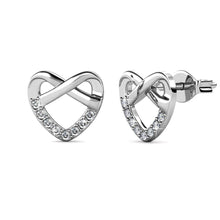 Load image into Gallery viewer, Destiny Infinite Love Earrings with Swarovski Crystals - White Gold