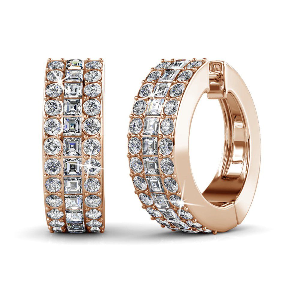 Destiny Taylor Hoop Earrings with Swarovski Crystals