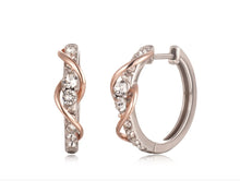 Load image into Gallery viewer, Destiny Amari Hoop 925 Sterling Silver Earrings with Swarovski Crystals