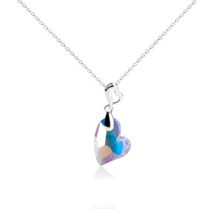 Destiny Amora Aroura Borealis Drop Heart Necklace with Swarovski Crystals