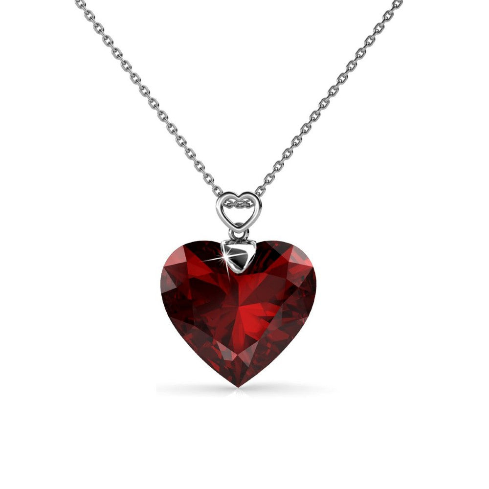 Destiny Alloura Scarlet Heart Necklace with Swarovski Crystals