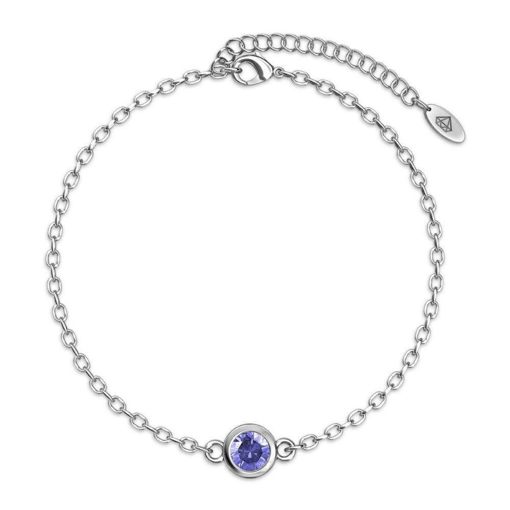 Destiny Birthstone Bracelet with Swarovski® Crystals - 12 Months Available -February/Amethyst