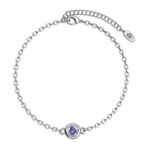 Destiny Birthstone Bracelet with Swarovski® Crystals - 12 Months Available -February/Amethyst