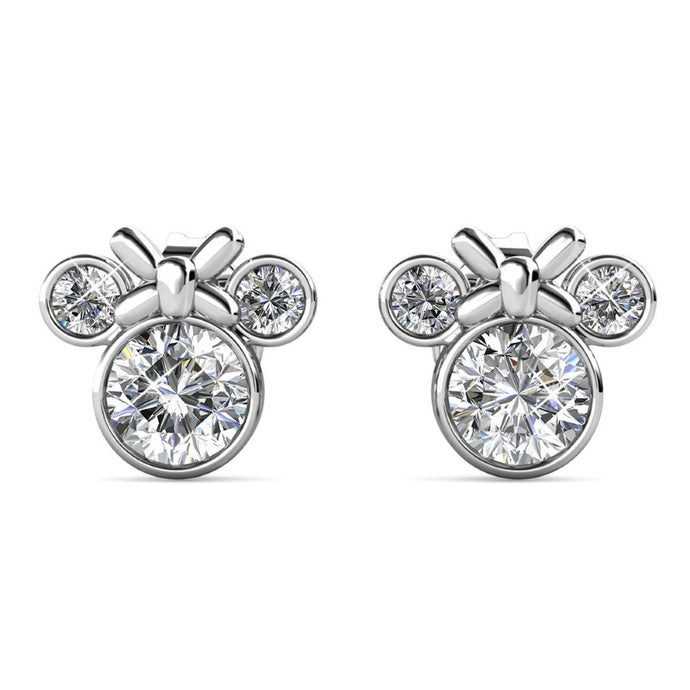 Destiny Minnie Mouse Earrings with Swarovski® Crystals - White