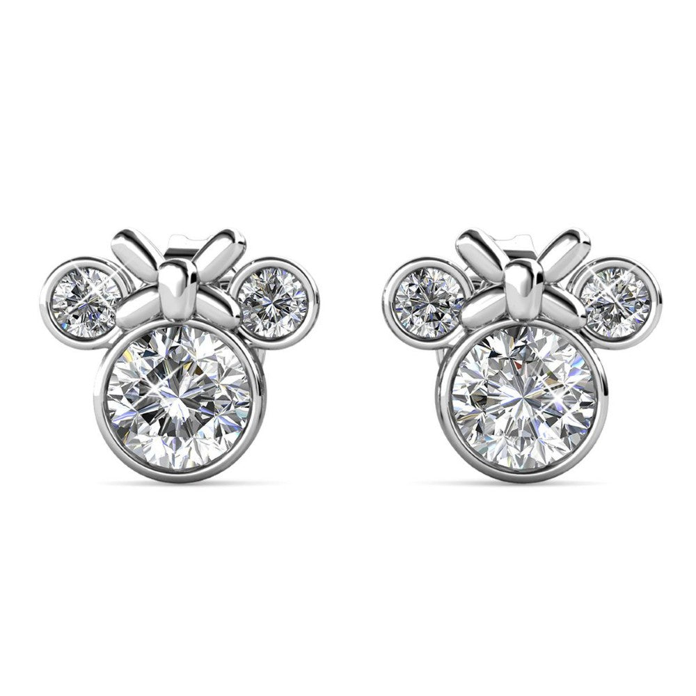 Destiny Minnie Mouse Earrings with Swarovski® Crystals - White