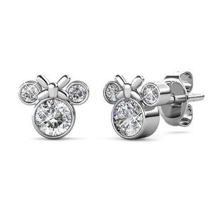 Destiny Minnie Mouse Earrings with Swarovski® Crystals - White