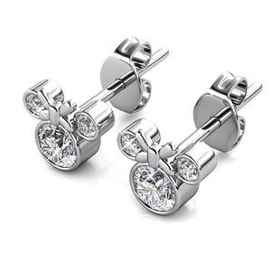 Destiny Minnie Mouse Earrings with Swarovski® Crystals - White