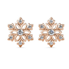 Load image into Gallery viewer, Destiny Enchanted Snowflake Earrings with Swarovski® Crystals - Gold