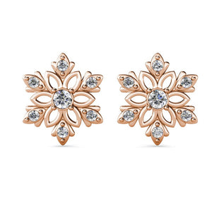 Destiny Enchanted Snowflake Earrings with Swarovski® Crystals - Gold