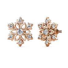 Load image into Gallery viewer, Destiny Enchanted Snowflake Earrings with Swarovski® Crystals - Gold