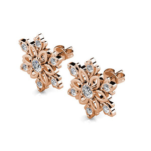 Destiny Enchanted Snowflake Earrings with Swarovski® Crystals - Gold