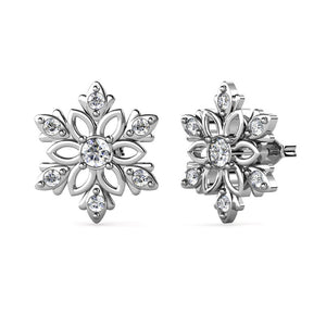 Destiny Enchanted Snowflake Earrings with Swarovski® Crystals - Silver