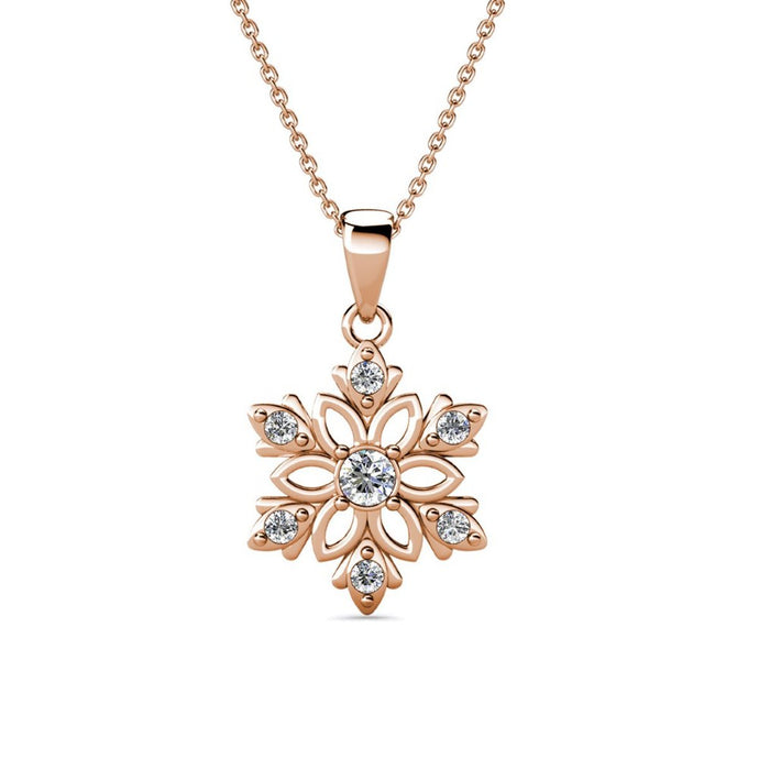 Destiny Enchanted Snowflake Necklace With Crystals From Swarovski® - Gold