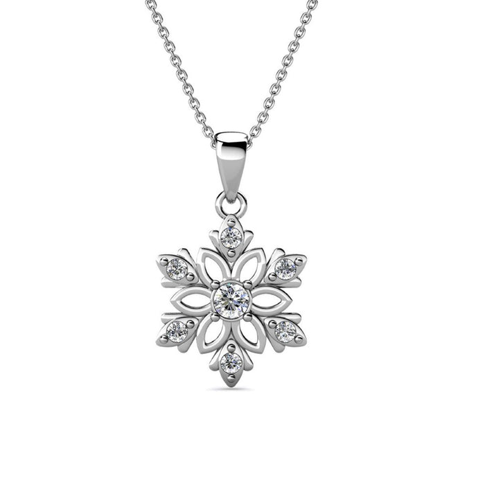 Destiny Enchanted Snowflake Necklace With Crystals From Swarovski® - Silver