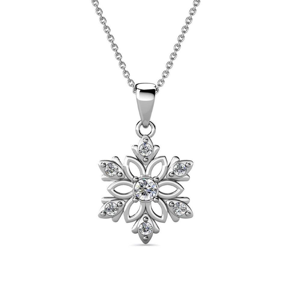 Destiny Enchanted Snowflake Necklace With Crystals From Swarovski® - Silver