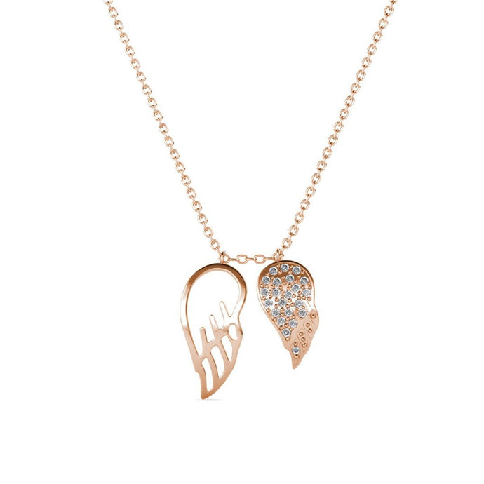 Destiny Double Angel Wing Pendant with Swarovski Crystals