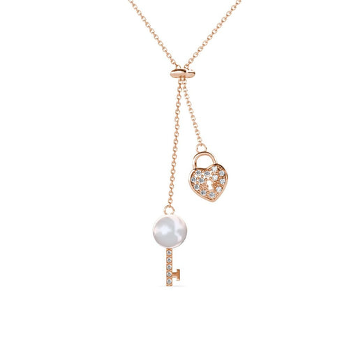 Destiny Ariana Key Heart Pendant with Swarovski Crystals