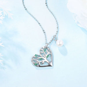 CDE Heart Tree of Life Necklace with Swarovski Pearl