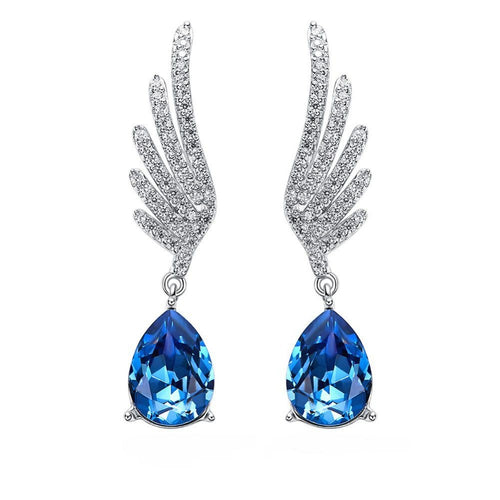 CDE 925 Sterling Silver Gabriella Angel Earrings with Swarovski Crystals