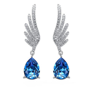 CDE 925 Sterling Silver Gabriella Angel Earrings with Swarovski Crystals