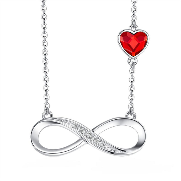 CDE 925 Sterling Silver Forever Love Necklace with Swarovsk® Crystals