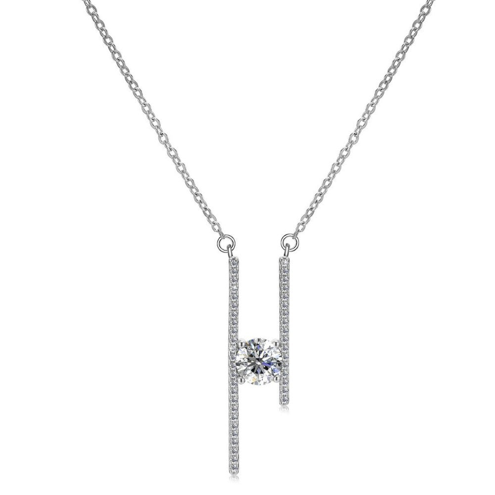 Celèsta 925 Sterling Silver 1.00ct Moissanite Leia Drop Necklace