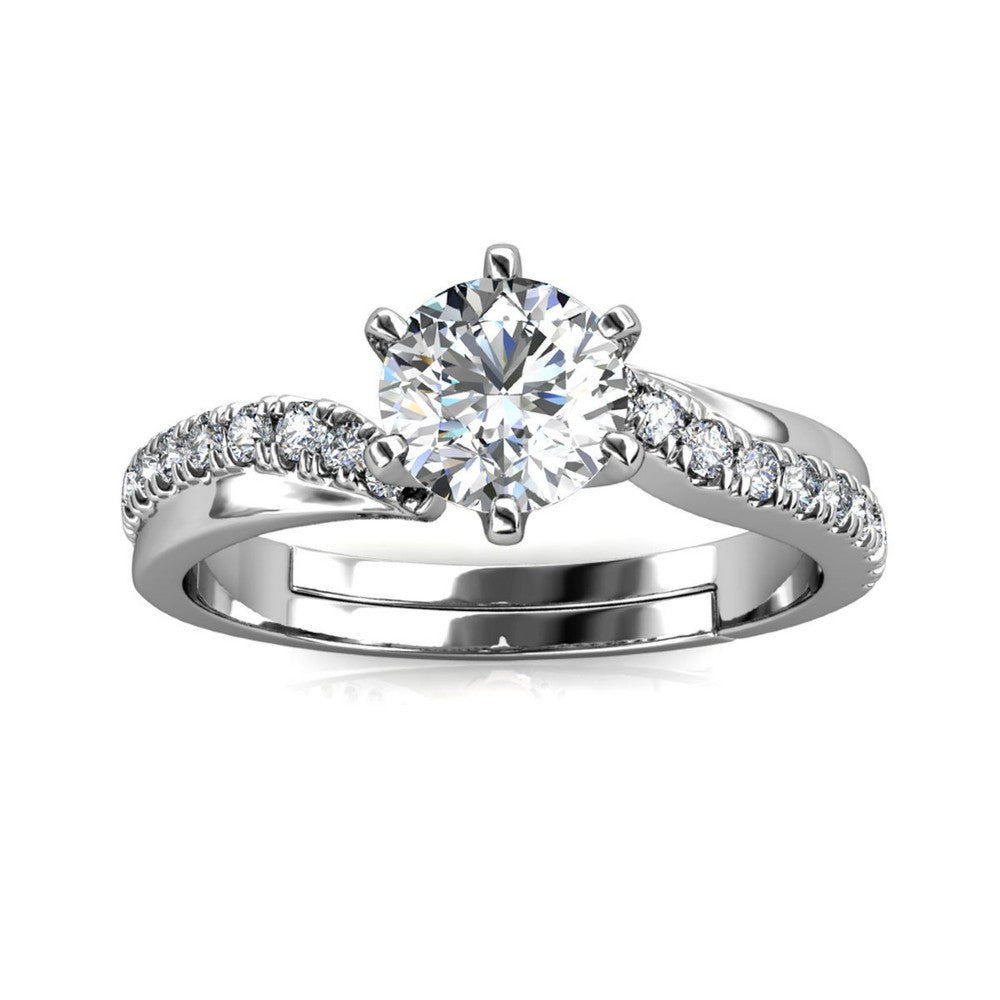 Celèsta 925 Sterling Silver 1.00ct Moissanite Briella Twist Ring