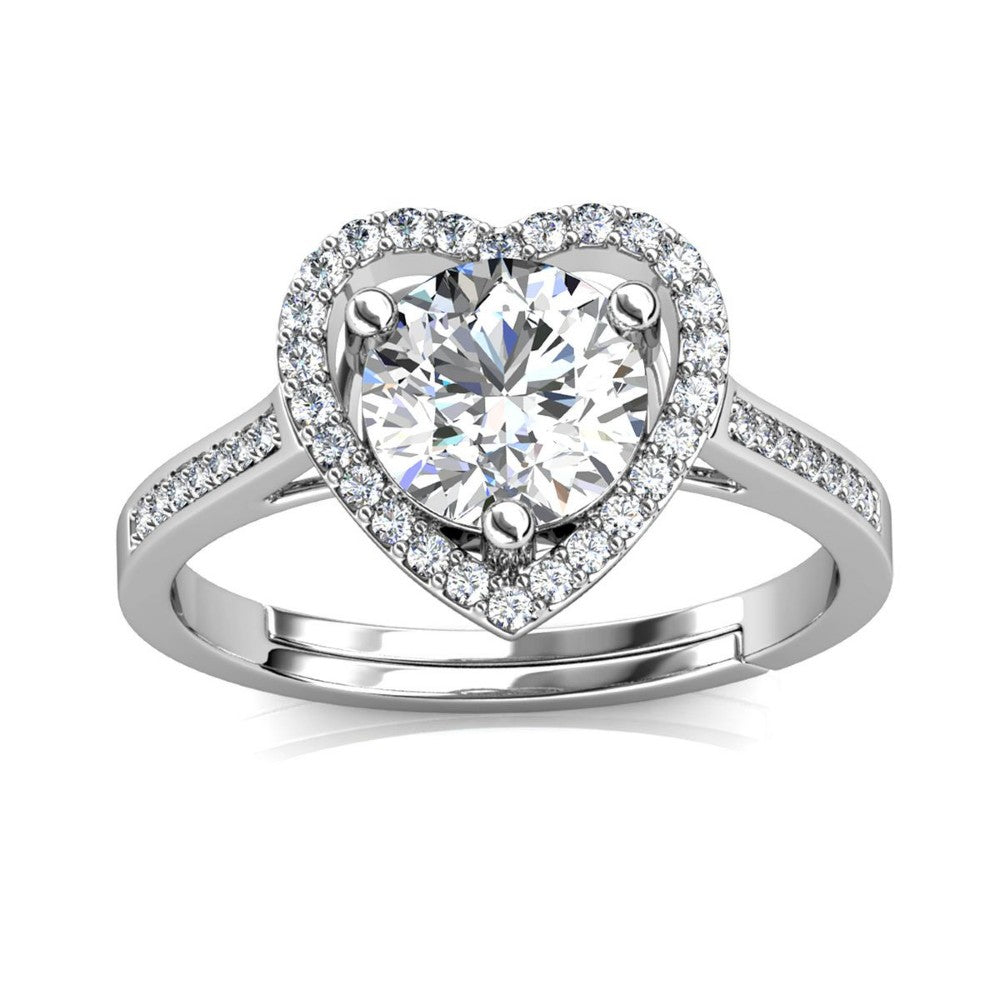 Celèsta 925 Sterling Silver 1.00ct Moissanite Kiara Heart Ring