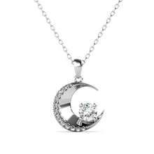 Load image into Gallery viewer, Celèsta 925 Sterling Silver 0.6ct Moissanite Crescent Necklace