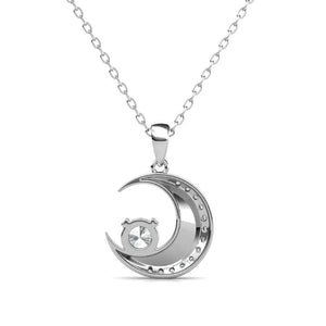 Celèsta 925 Sterling Silver 0.6ct Moissanite Crescent Necklace