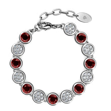 Load image into Gallery viewer, Destiny Garnet/January Birthstone Bracelet with Swarovski Crystal