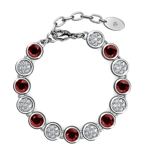 Destiny Garnet/January Birthstone Bracelet with Swarovski Crystal