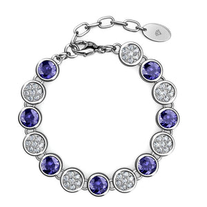 Destiny Amethyst/February Birthstone Bracelet with Swarovski Crystals