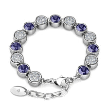 Load image into Gallery viewer, Destiny Amethyst/February Birthstone Bracelet with Swarovski Crystals