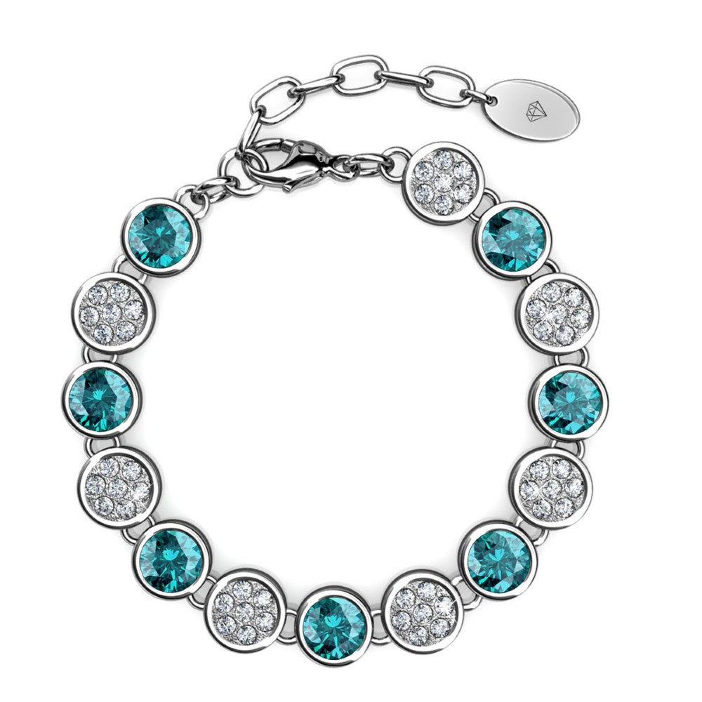 Destiny Aquamarine/March Birthstone Bracelet with Swarovski Crystal
