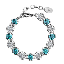 Load image into Gallery viewer, Destiny Aquamarine/March Birthstone Bracelet with Swarovski Crystal