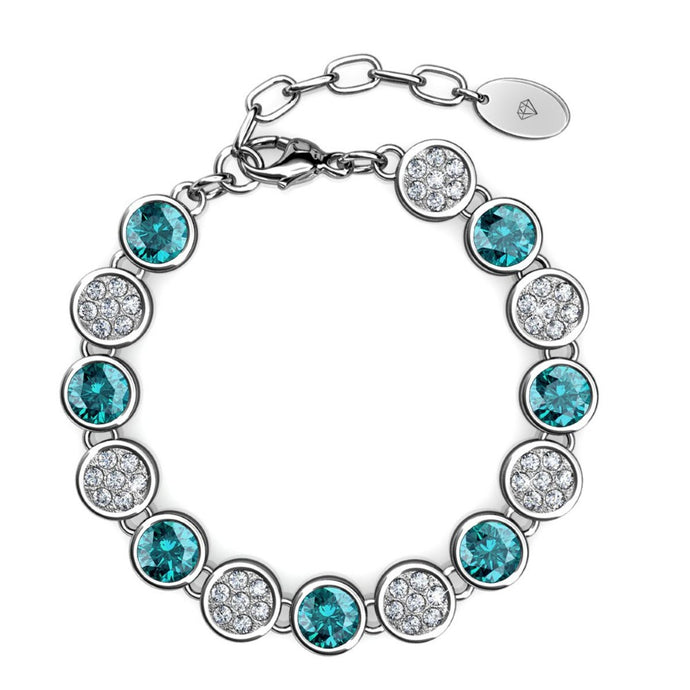 Destiny Aquamarine/March Birthstone Bracelet with Swarovski Crystal