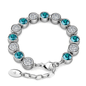Destiny Aquamarine/March Birthstone Bracelet with Swarovski Crystal