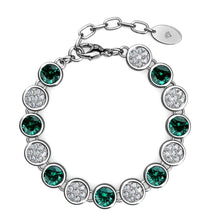 Load image into Gallery viewer, Destiny Emerald/May Birthstone Bracelet with Swarovski Crystals