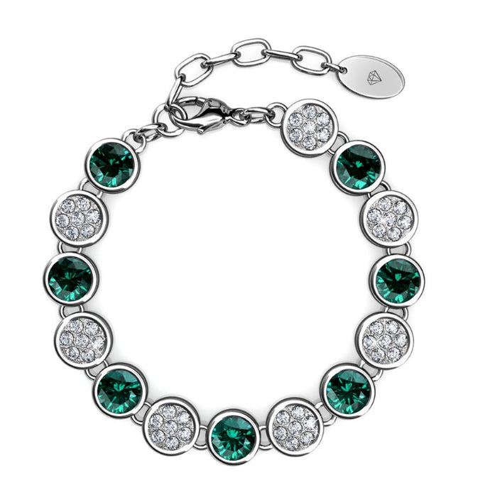 Destiny Emerald/May Birthstone Bracelet with Swarovski Crystals