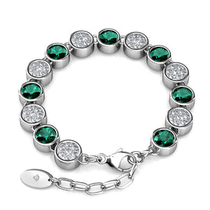 Destiny Emerald/May Birthstone Bracelet with Swarovski Crystals