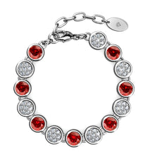 Load image into Gallery viewer, Destiny Ruby/July Birthstone Bracelet with Swarovski Crystals