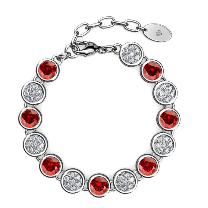 Destiny Ruby/July Birthstone Bracelet with Swarovski Crystals