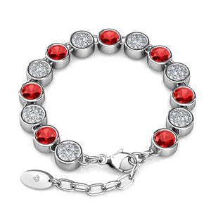 Destiny Ruby/July Birthstone Bracelet with Swarovski Crystals