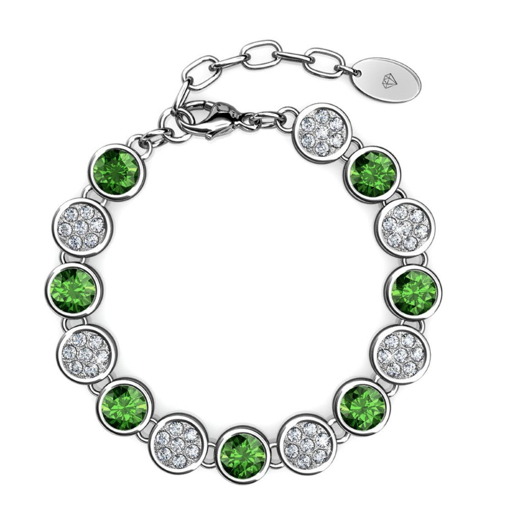 Destiny August/Peridot Birthstone Bracelet with Swarovski Crystals