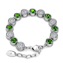 Load image into Gallery viewer, Destiny August/Peridot Birthstone Bracelet with Swarovski Crystals